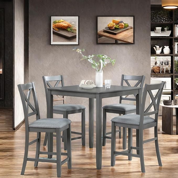 5PCS Dining Table Set, Counter Height Kitchen Table Set - Image 7
