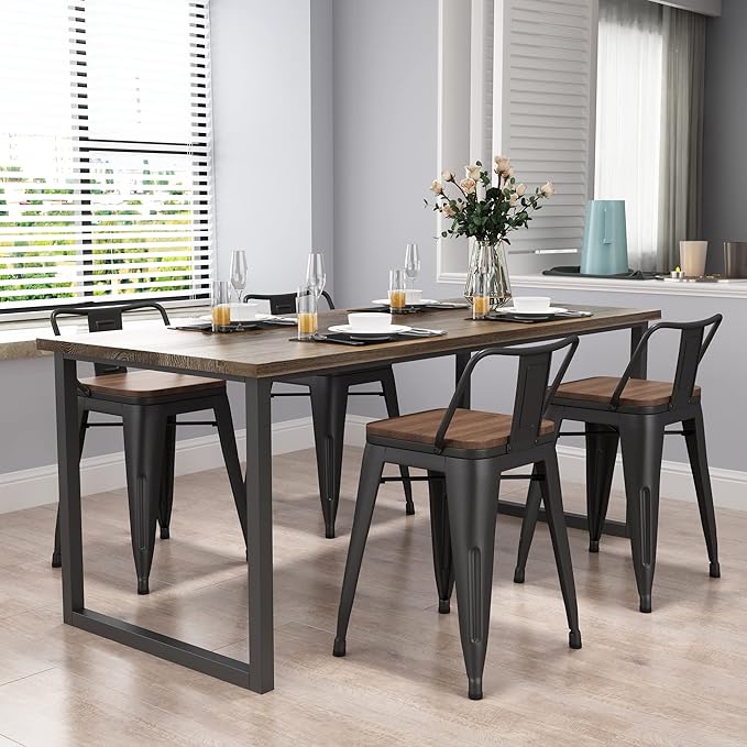 Yongchuang 18" Bar Stools Set of 4 Metal Stackable Short Stools - Image 3