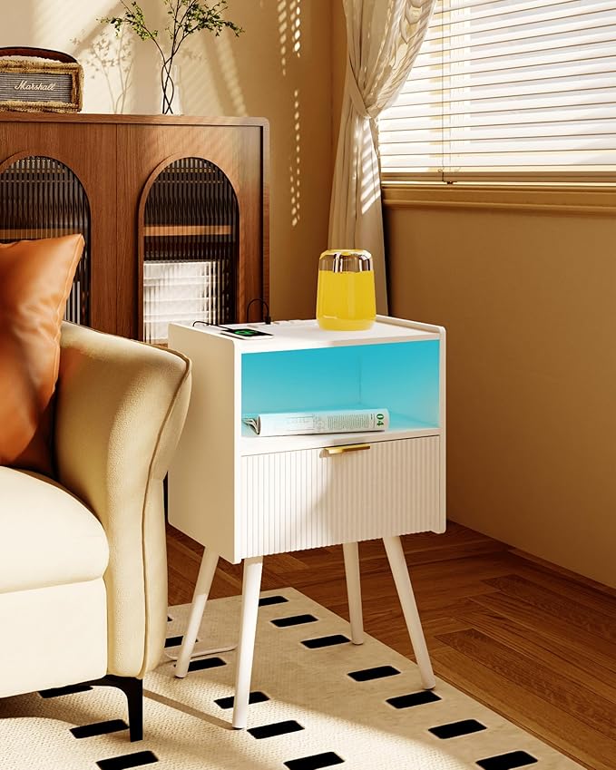 White Nightstand, Modern Bedside Table - Image 5
