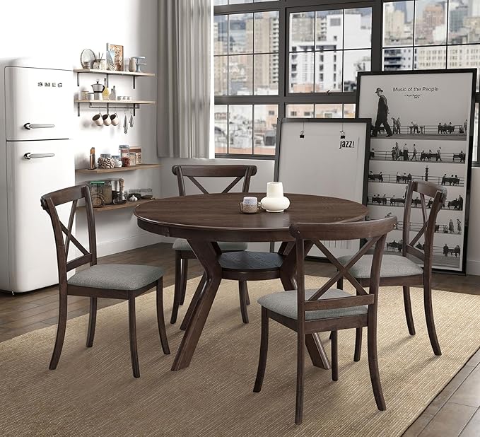 Wooden Dining Chairs Set of 2, Kitchen Chairs Upholstered Dining Chair - Image 4