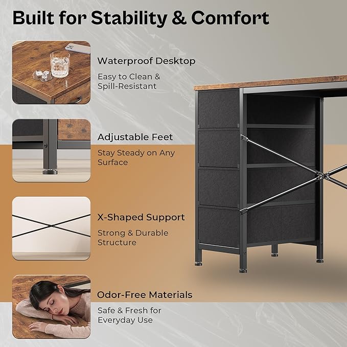 Huuger 55 Inch L Shaped Desk - Image 7