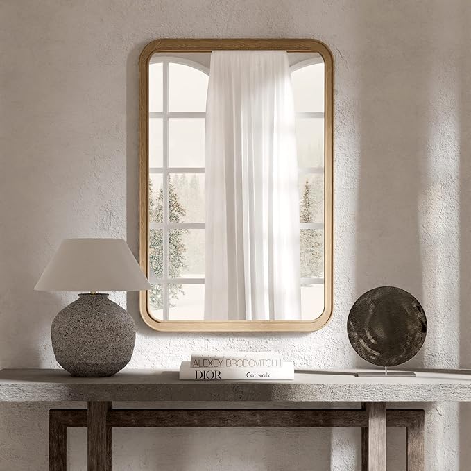 WallBeyond Wood Framed Mirrors for Bathroom, 24x36 Inch Wooden Frame Wall - Image 3