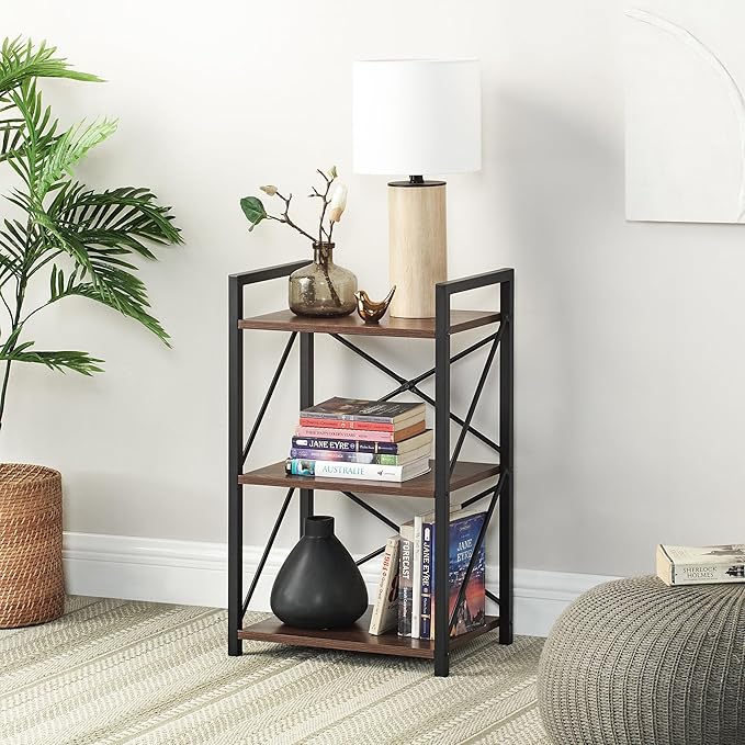 3 Tiers Bookshelf, Home Office Bookcase Shelf Storage Organizer - Image 6