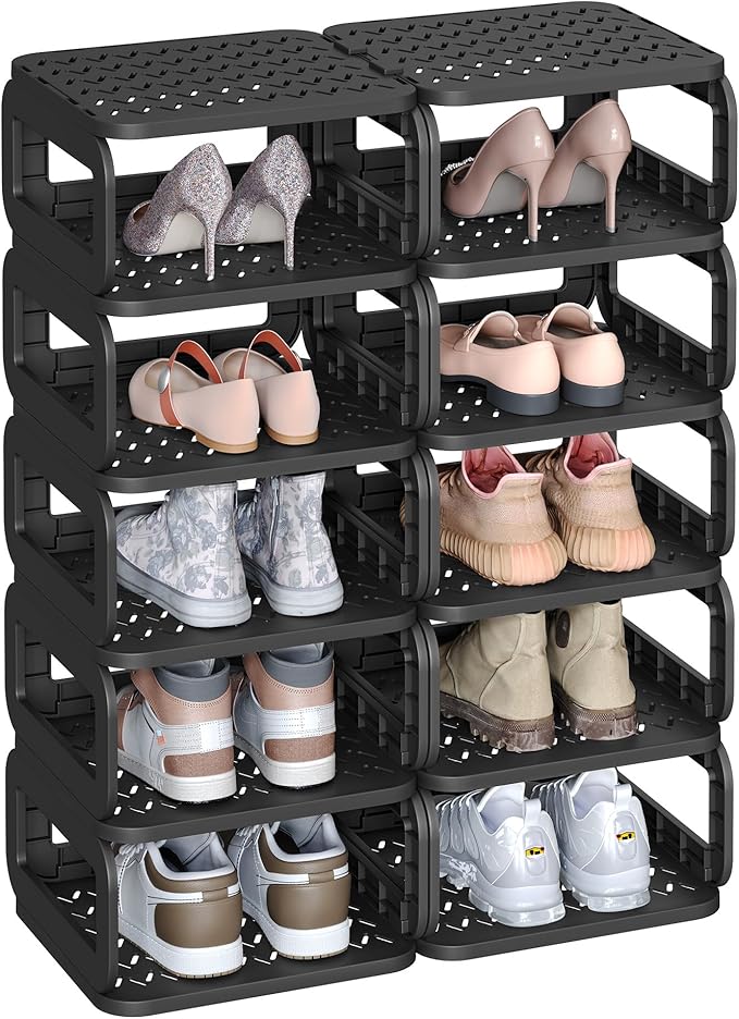 SONGMICS Shoe Rack, Shoe Organizer, 12 Shelves, Shoe Storage, Narrow Shoe Shelf by SONGMICSbySONGMICSHOME