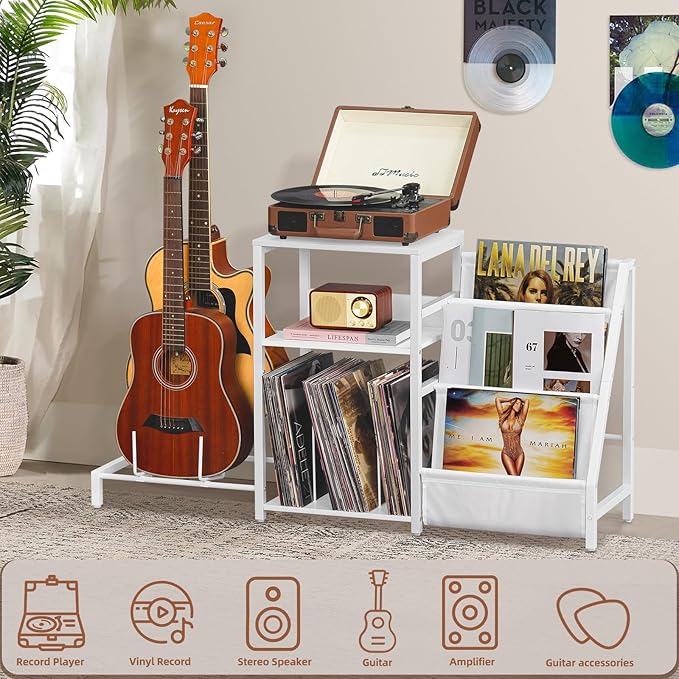 LELELINKY Record Player Stand, Electric Guitar, Turntable Stand - Image 7