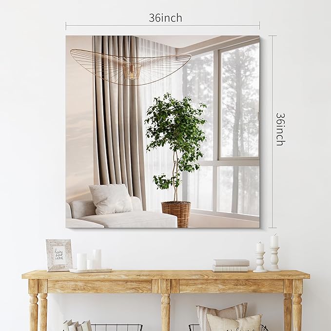 Frameless Mirror, 36x36 inch Square Bathroom Mirrors - Image 8