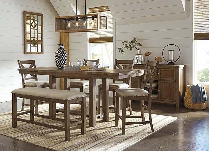 Signature Design by Ashley Morriville Counter Height Upholstered Dining Room - Image 12