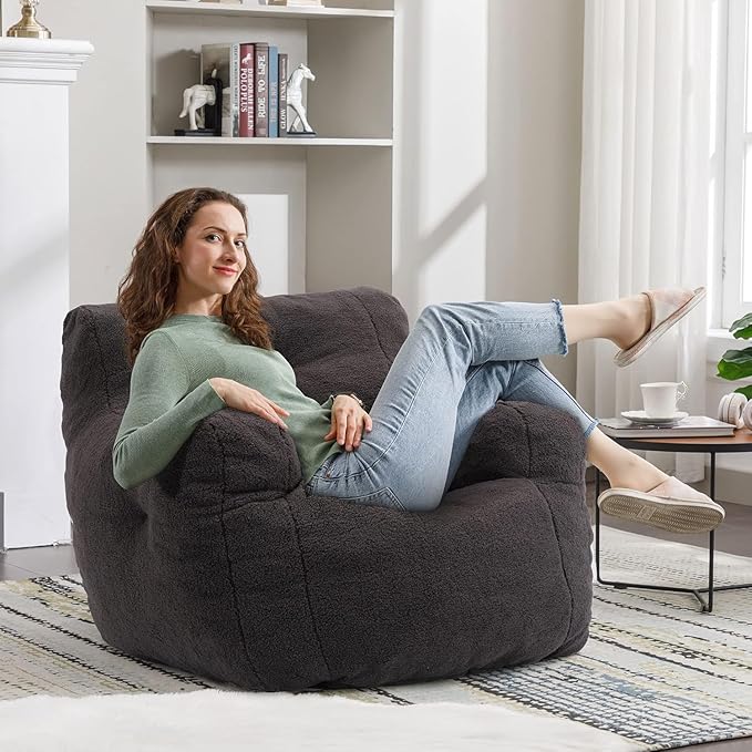 Recaceik Bean Bag Chairs, Tufted Soft Stuffed Bean Bag Chair - Image 8