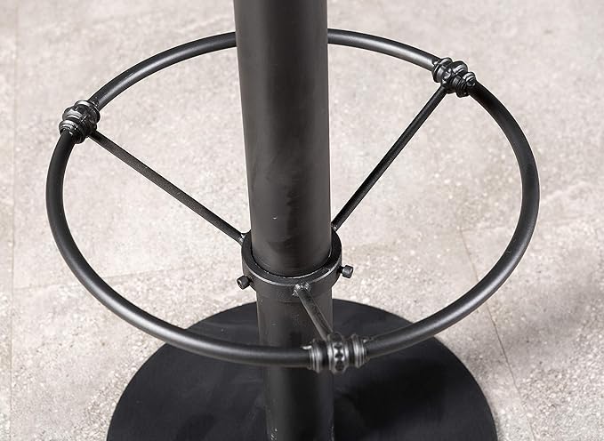 LOKKHAN 42" Tall Rustic Industrial Bar Table-19.68" Dia Round Wooden Top Metal - Image 9