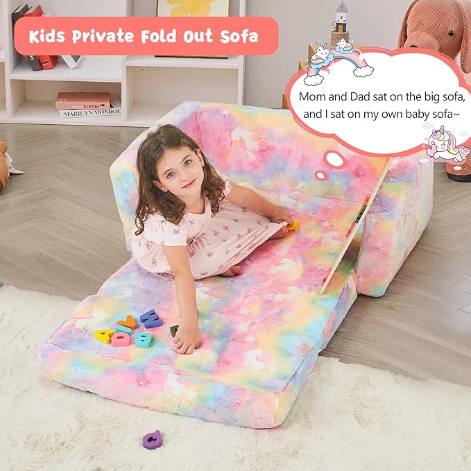 Toddler Chair Comfy, 2-in-1 Soft Toddler Couch Fold Out - Image 4