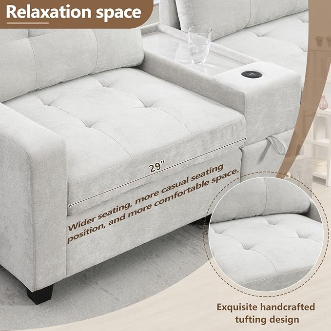 Merax 6 Seater Chenille Sectional Couches - Image 6