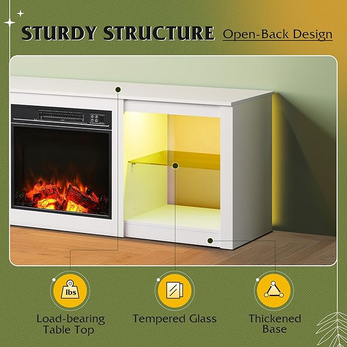 WLIVE 58 Inches Fireplace TV Stand - Image 9