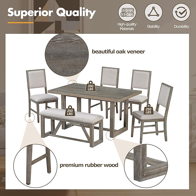 Ball & Cast 6-Piece Dining Table Set - Image 6
