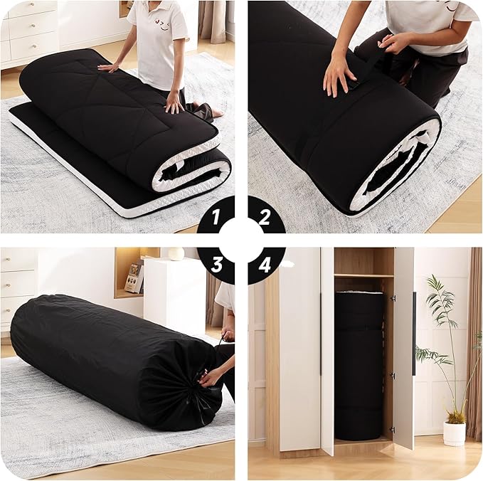 Welnow Japanese Futon Floor Mattress, Thick Full Size Tatami Mat Portable & - Image 4