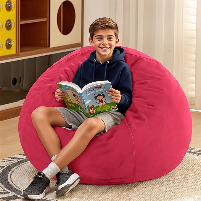 HABUTWAY 2FT Bean Bag Chair, Teardrop Bean Bag Chair Luxurious Velvet Ultra - Image 2