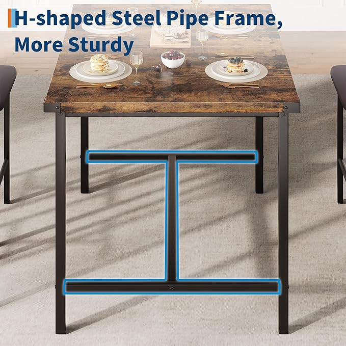 IDEALHOUSE Dining Table Set for 4 w/Counter Height Table & 4 Upholstered Bar - Image 8