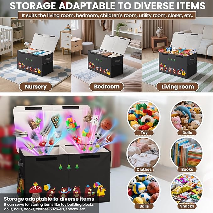 80L Large Toy Storage Box with Lid, Large Toy Box Chest - Image 5