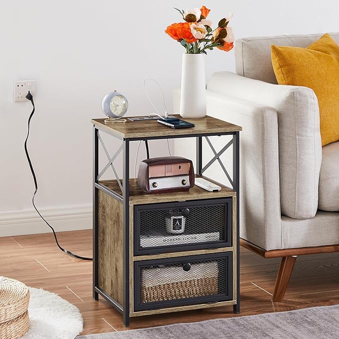 VECELO Dust Grey End Table - Image 5