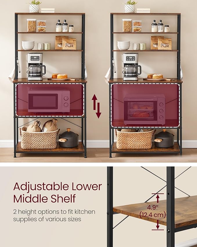 VASAGLE Bakers Rack with Power Outlet, 31.5 Inches Coffee Bar - Image 9