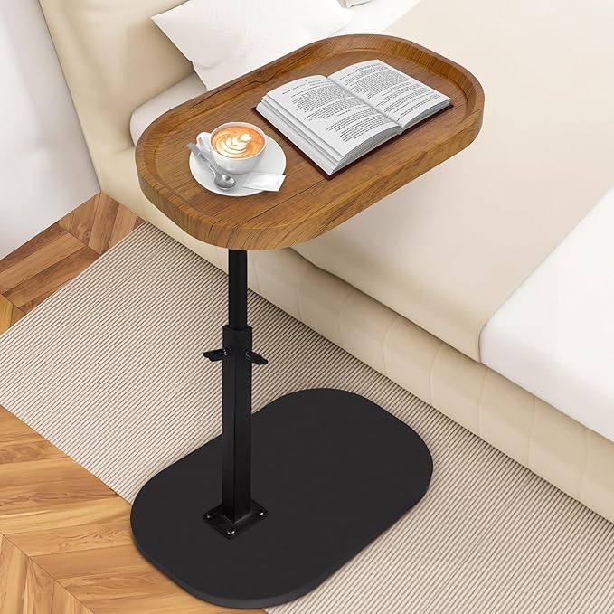 Aoligrace End Table Adjustable Height, 360°Swivel TV Tray C Table by Aoligrace