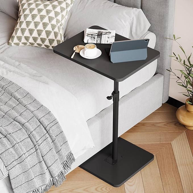 NiHome Minimalist Height Adjustable End Table, 360° Rotatable Sofa Armrest Side - Image 7