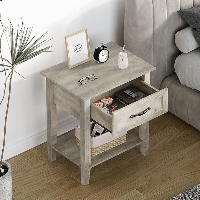 IDEALHOUSE Grey Nightstand, End Table - Image 5
