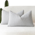 Foindtower Pack of 2 Textured Boucle Throw Pillow Covers Accent Solid by Foindtower