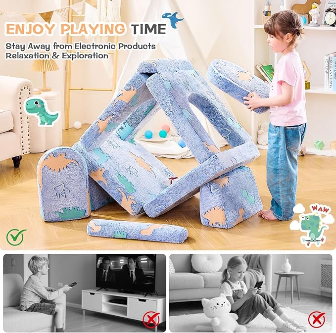IFNOW Modular Kids Play Couch, Toddler Couch Kids Sofa, Child Sectional Sofa - Image 5