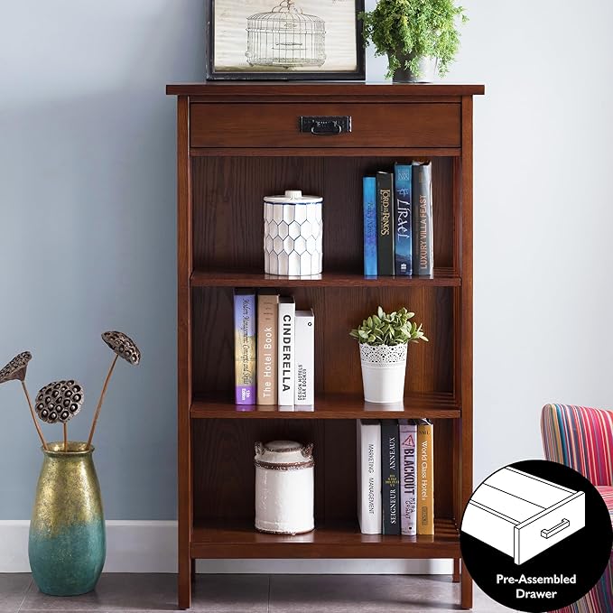 Leick Home 82262 Mission Mantel Height Bookcase - Image 11