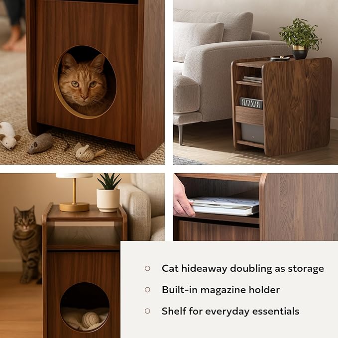 WERMO 12'' Cat Hideaway Side Table - Image 2