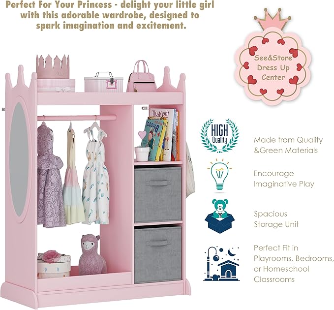 UTEX Kids Armoire Wardrobe Closet - Image 5