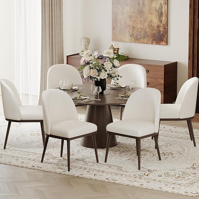 COLAMY Upholstered Dining Chairs Set of 6, Large Dining Room Kitchen Chairs - Image 3