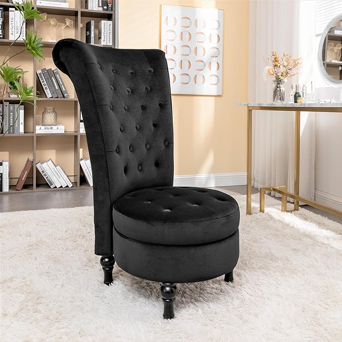 Container Furniture Direct Royal High-Back Velvet Accent Chair - Image 12