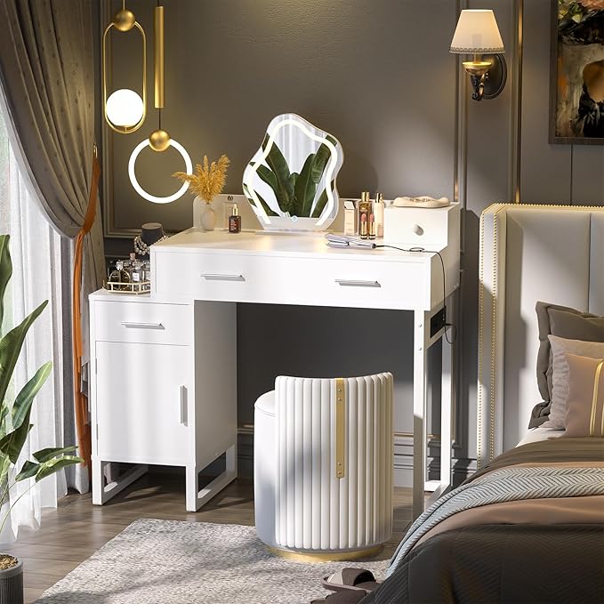 Vanity Desk with 4 Storage Drawers - Image 2