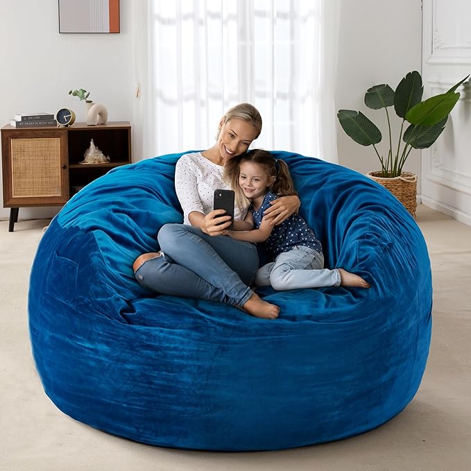 HABUTWAY Bean Bag Chair: Giant 4' Memory Foam Furniture Bean Bag Chairs - Image 4