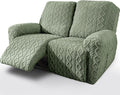 vctops 6 Pieces Geometric Jacquard Plush Recliner Loveseat Slipcovers Soft by vctops