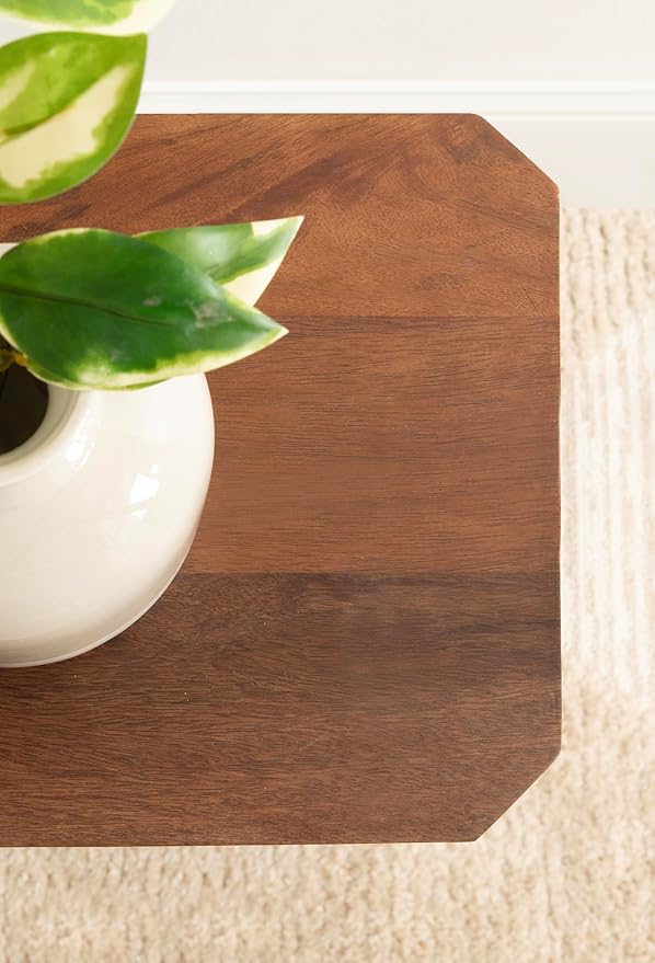 Kate and Laurel Talcott Modern Rectangle Wood Side Table, Walnut Brown - Image 6