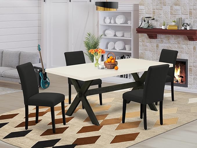 East West Furniture X627AB624-5 5 Piece Dining Room Furniture Set Includes a - Image 2