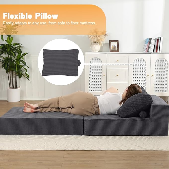 MeMoreCool Convertible Sofa Bed Foldable Boneless Couch, Folding Sleeper Chair - Image 5