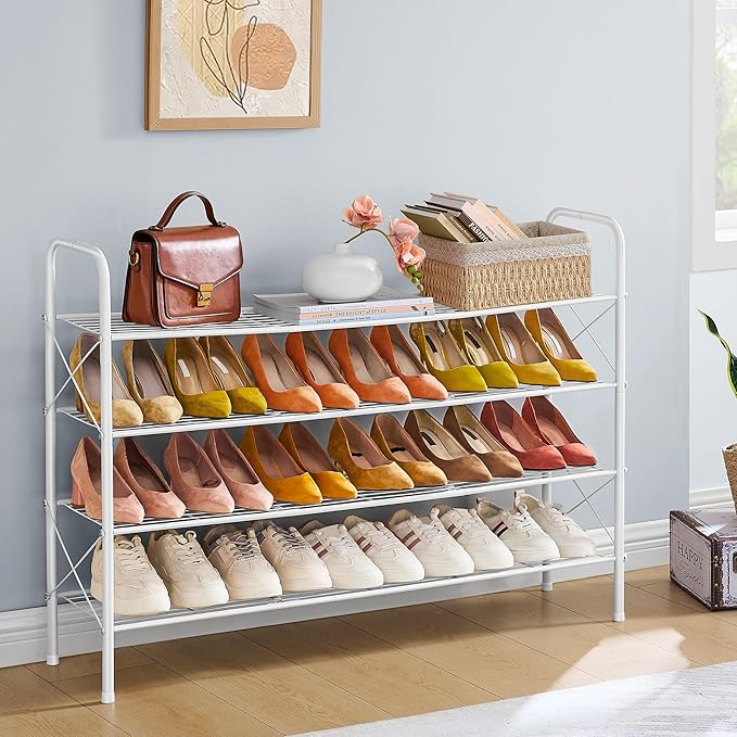 Hoctieon 4 Tier Mesh Style Shoe Rack, Entryway Shoe Shelf, Shoe Storage - Image 2
