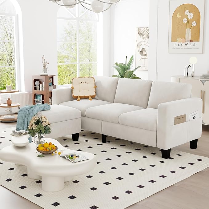ZeeFu Convertible Sectional Sofa Couch, 3 Seat L-Shaped Sofa by ZeeFu