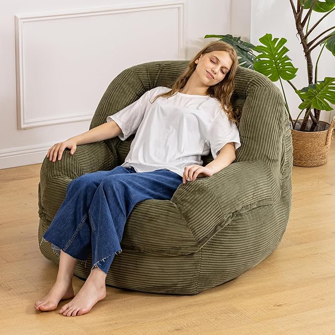 Giant Bean Bag Chair with Armrests by SnugSofeeFoamSofa