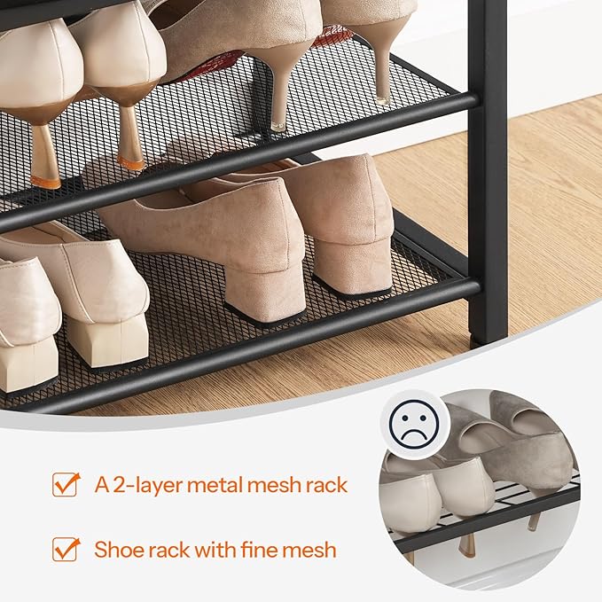 HOOBRO Small Shoe Bench, 3-Tier Shoe Rack, Shoe Storage Bench - Image 7