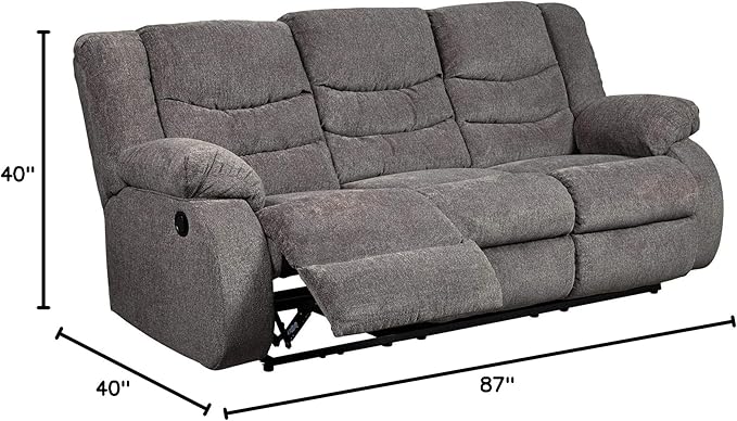 Signature Design by Ashley Tulen Modern Manual Pull Tab Reclining Sofa - Image 14