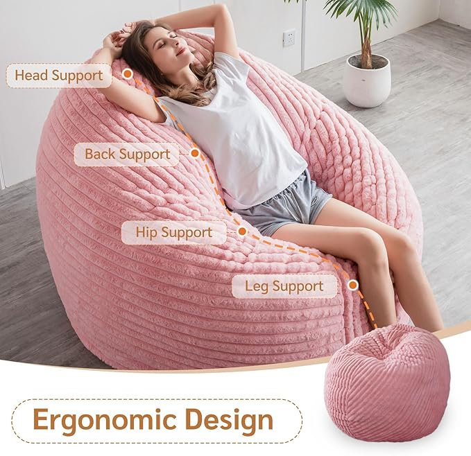 BYBYME 3 in 1 Bean Bag Chairs, Bean Bag Bed - Image 3