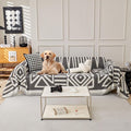 STACYPIK Modern Dark Grey Couch Cover, Boho Chenille Sofa Covers by STACYPIK