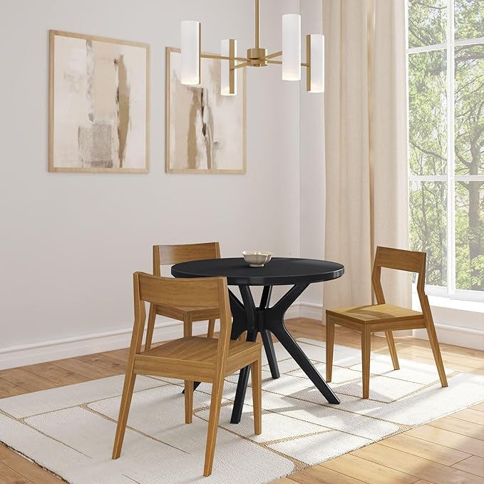 Plank+Beam Verso Round Dining Table, 38 Inch Solid Wood Kitchen & Dining Room - Image 5