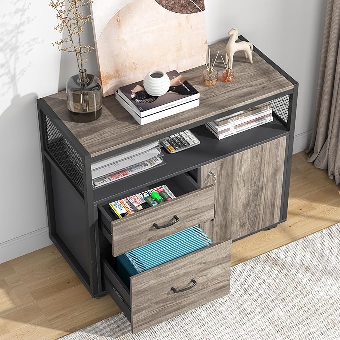 Tribesigns Office Desk with Drawers Sets, 55 inches L Shaped Computer Desk with - Image 4