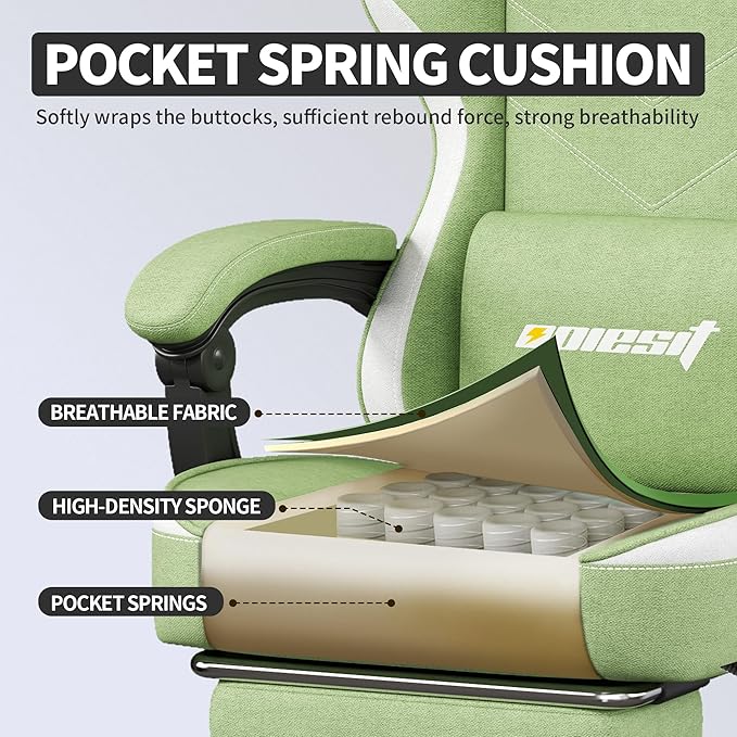 Gaming Chair, Fabric Computer Chair - Image 6