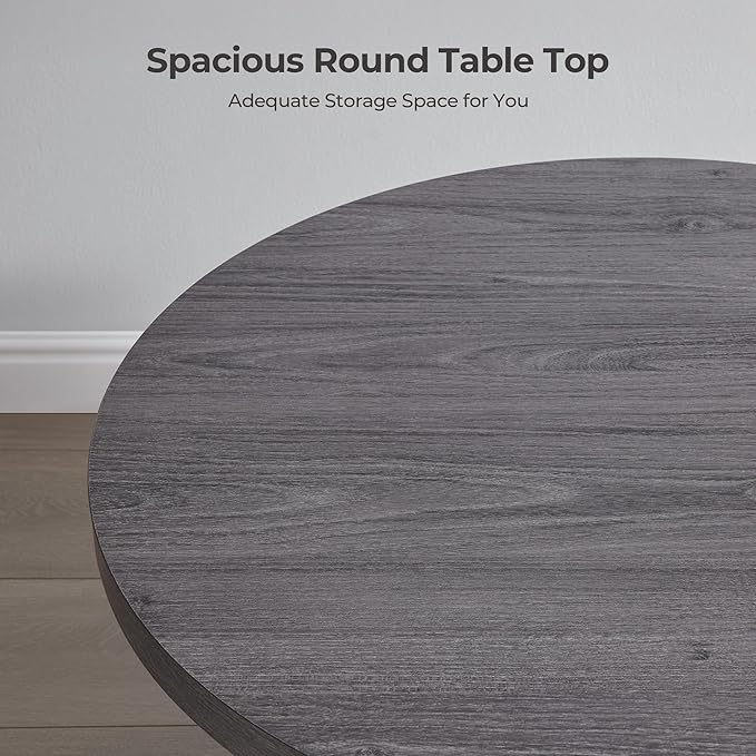 SICOTAS Round Coffee Table for Living Room, Mid Century Modern Fluted Center - Image 5